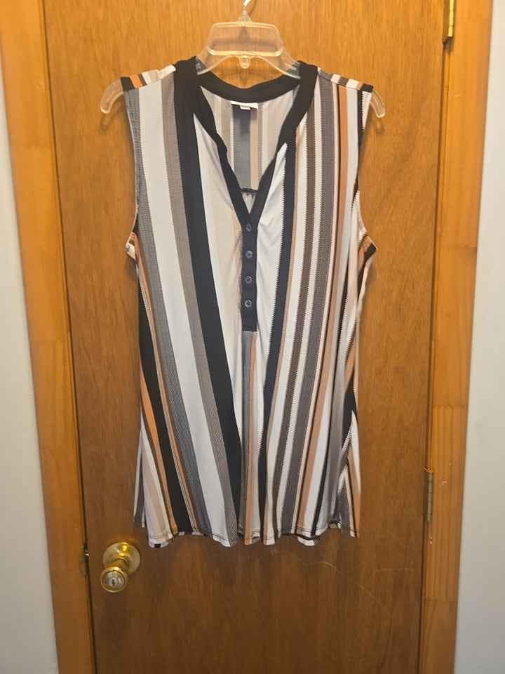 WESTBOUND Woman Black White long Sleeve Button front Blouse 16w