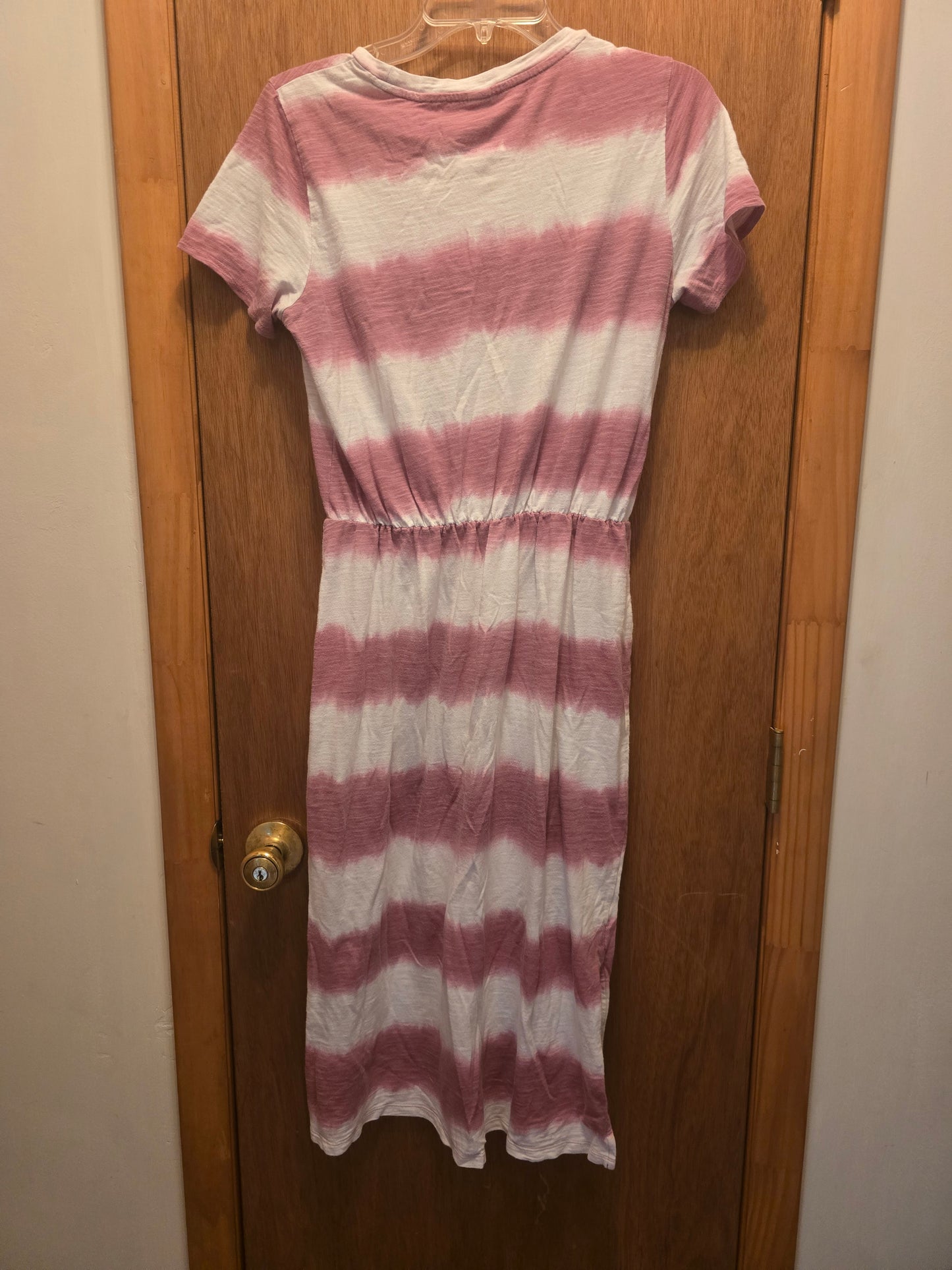 Old Navy Dress medium Short Sleeve Tie Dye Elastic Waist Light Burgendy