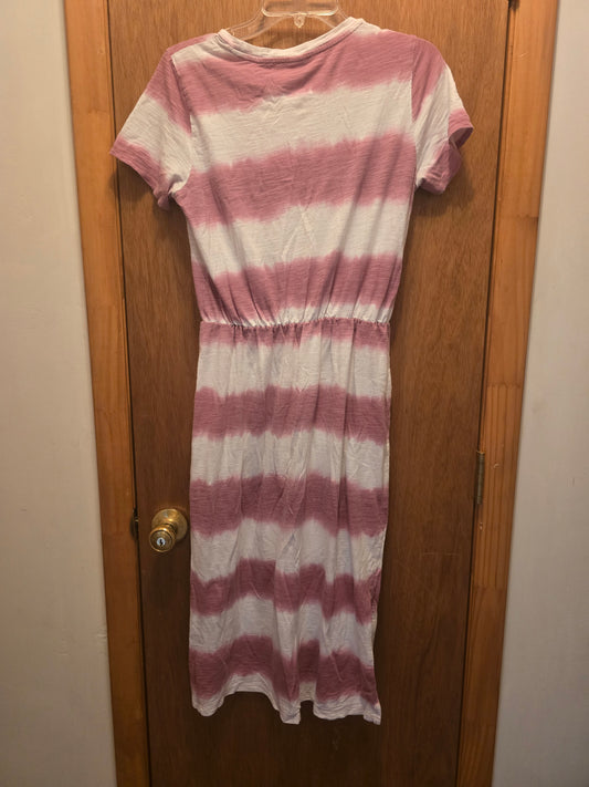 Old Navy Dress medium Short Sleeve Tie Dye Elastic Waist Light Burgendy
