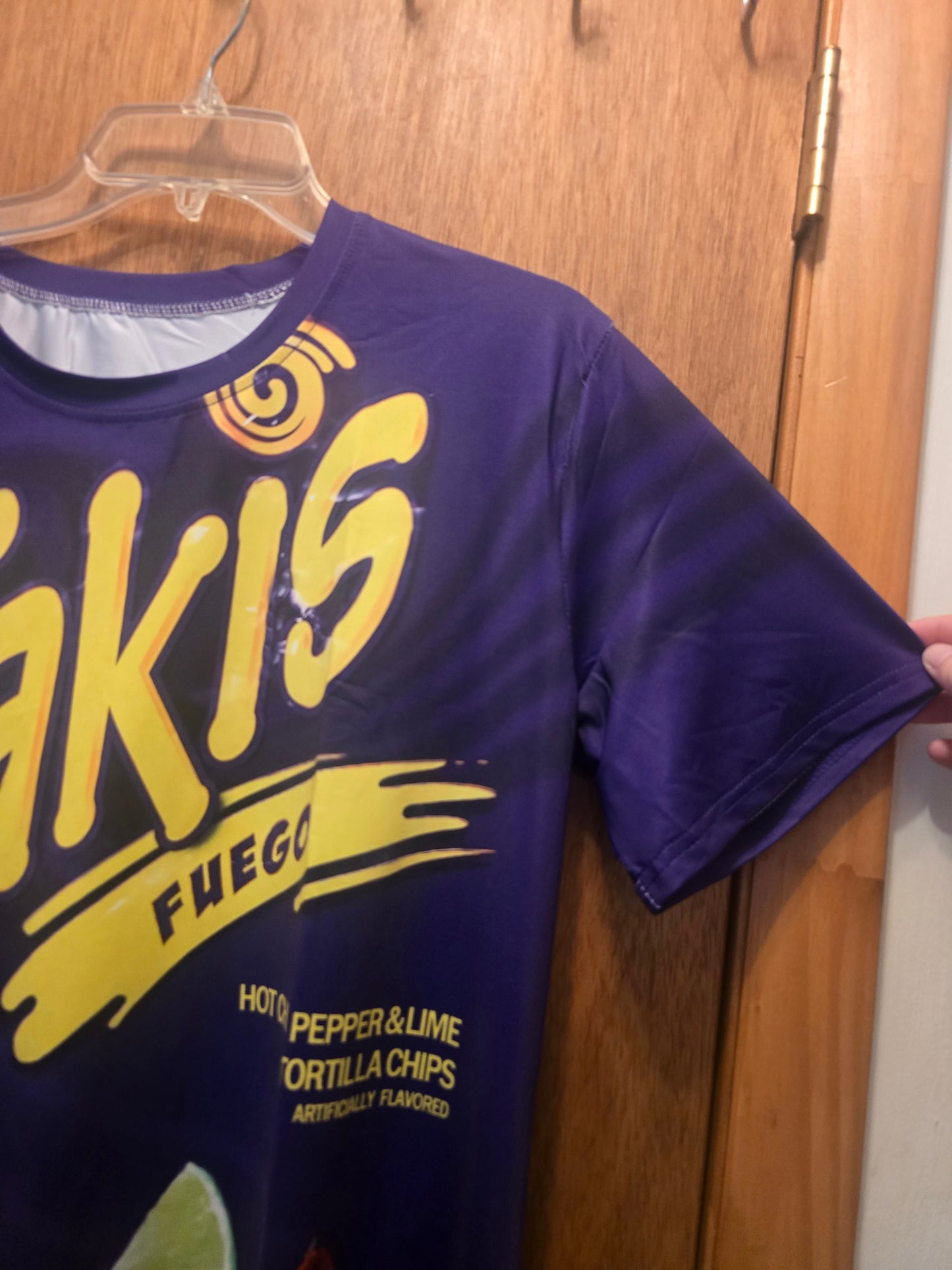 Takis Fuego Tortilla Chips Jersey Medium Tee Purple All Over Print Double Sided
